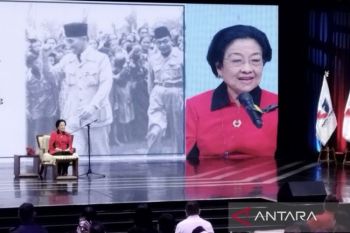 Megawati Soekarnoputri hadiri Mukernas Partai Perindo untuk berpidato kebangsaan