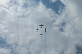 Sejumlah pesawat TNI AU bermanuver di langit IKN