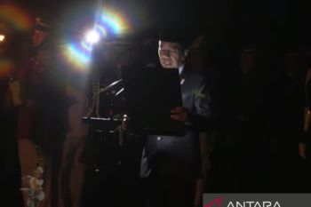 Presiden Jokowi memimpin upacara apel kehormatan dan renungan suci di IKN