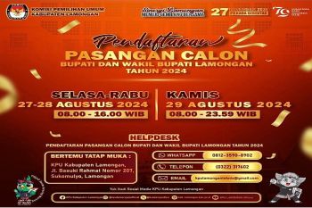KPU Lamongan umumkan pendaftaran Calon Bupati dan Wakil Bupati
