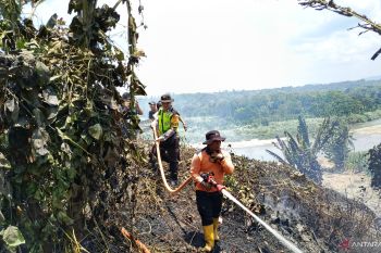 BPBD OKU Selatan padamkan  karhutla di Bumi Agung