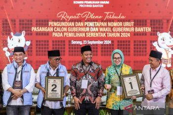 KPU Banten tetapkan nomor urut calon Gubernur dan Wakil Gubernur Banten