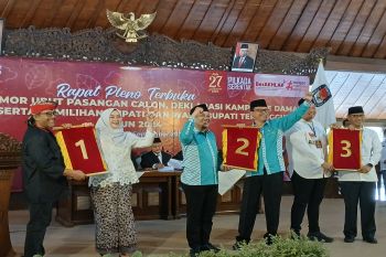 KPU Temanggung  undi nomor urut pasangan calon bupati dan wakil bupati