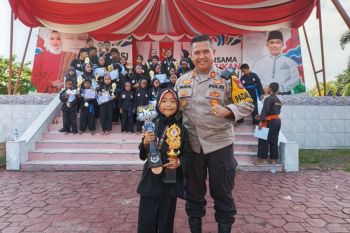 Murid SD berprestasi hingga di kancah nasional, ini pesan Kapolsek Bengkalis