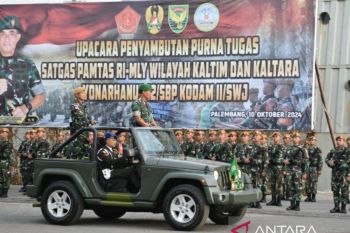 Kasdam Sriwijaya sambut 349 prajurit  purna tugas pamtas RI-Malaysia