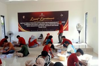 KPU Mataram libatkan 50-60 pekerja sortir lipat surat suara
