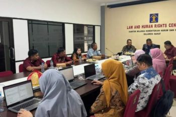 Kemenkumham Sulbar harmonisasi 10 Ranperbup Polman dan Mamasa