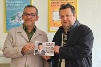 Prangko edisi spesial foto Presiden Prabowo diluncurkan di Ukraina