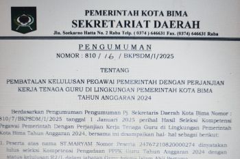 Kelulusan PPPK guru atas nama ST. Maryam di Kota Bima dibatalkan
