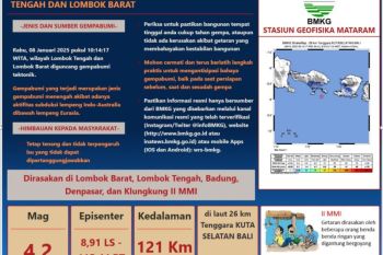 Gempa Lombok terasa hingga dirasakan hingga Bali