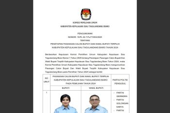 KPU Sitaro resmi tetapkan Bupati-Wabup Terpilih
