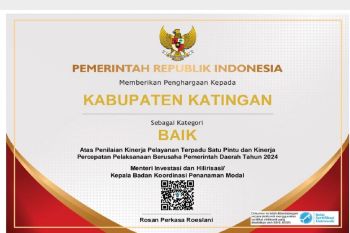 Pemkab Katingan raih kategori Baik kinerja PTSP-PPB tingkat nasional