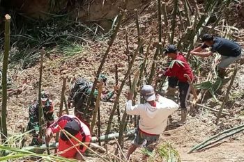 Warga Mamasa Sulbar dan TNI tanam bambu sebagai penahan longsor