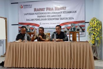 Bawaslu Dompu lakukan pra review laporan keuangan Panwascam pada Pilkada 2024