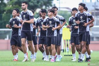 Latihan resmi timnas Indonesia U-20 jelang lawan Suriah