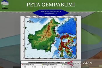 BMKG catat sepuluh kali gempa mengguncang Kalimantan pada Januari 2025