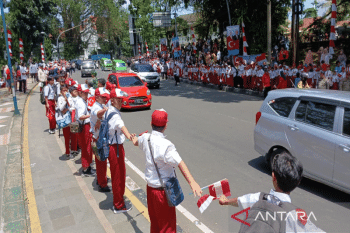 Begini keseruan para siswa menyambut kedatangan Presiden Turki Erdogan