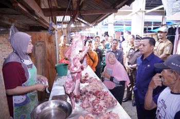 Bupati Pringsewu tinjau stok dan harga kebutuhan pokok di Pasar Banyumas