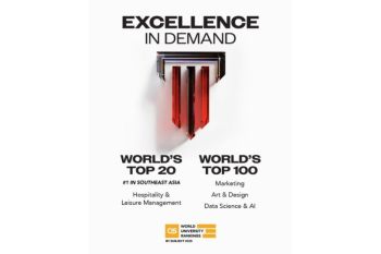 Fakultas Manajemen Perhotelan dan Pariwisata Taylor's University Tercantum dalam Jajaran 20 Terbaik Selama Tujuh Tahun Berturut-turut