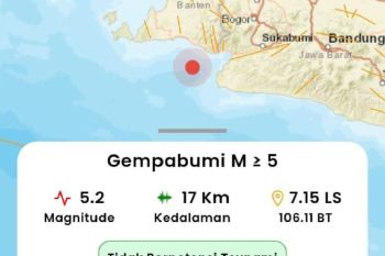 Getaran Gempa Bayah Banten dirasakan hingga Sukabumi