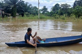 Ketinggian air Sungai Batanghari naik, Kota Jambi siaga satu banjir