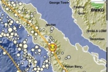 Gempa magnitudo 5,5 guncang Tapanuli Utara
