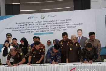 Kejagung saksikan penandatangan NKB PT Timah - Bumdes Babel