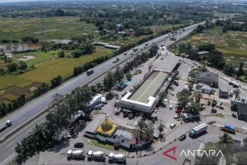 Persiapan rest area KM 43 Tol Tangerang-Merak jelang arus mudik