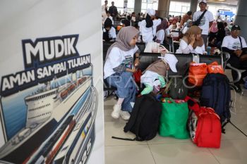 FOTO - Mudik gratis BUMN 2025 menggunakan kapal Pelni di Makassar