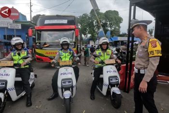 Polresta Bogor Kota operasikan motor listrik untuk&nbsp;patroli&nbsp;Lebaran