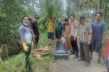 Warga Temeran Bengkalis geger, sesosok mayat ditemukan mengapung di dalam parit