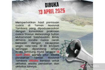 Jalur pendakian gunung Tambora dibuka