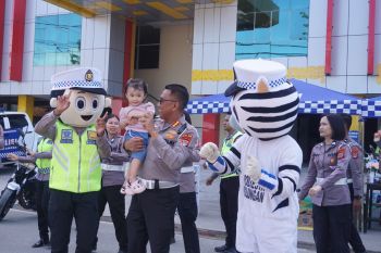 Ditlantas Polda Kaltara Meriahkan Akhir Pekan "Car Free Day" di Tebu Kayan