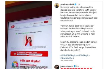 Investasi untuk kepintaran si Kecil, Asmirandah kawal zat besi sejak dini