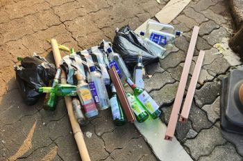 Polisi sita  puluhan botol dan kayu jelang Hari Buruh di Semarang
