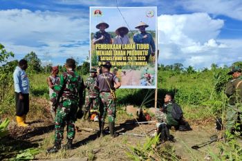 Kodim 1710 Mimika buka lahan tidur jadi pertanian produktif