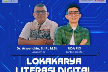 Hadirkan konten kreator kondang Uda Rio, Dinas Perpustakaan Sumbar gelar lokakarya literasi digital