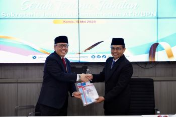 Serah terima jabatan Sekjen Kementerian ATR/BPN, Pudji Prasetijanto Hadi Minta dukungan dalam mengemban amanah