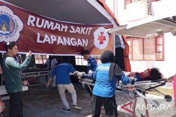 Mahasiswa Fakultas Kedokteran UNG laksanakan praktikum simulasi bencana