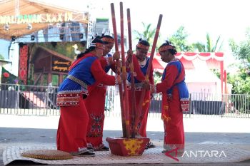 Lomba menumbuk dan menampik padi di Pontianak