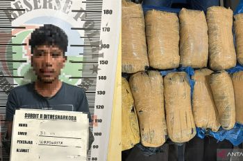 Pembawa 17 paket ganja diringkus saat kendarai motor tanpa nomor polisi