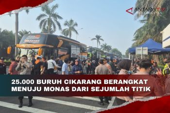 25.000 buruh Cikarang Bekasi berangkat menuju Monas dari sejumlah titik