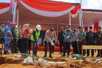 Kapolda Lampung lakukan groundbreaking pembangunan gudang ketahanan pangan