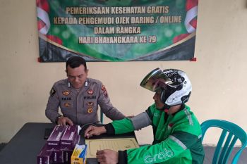 Polres Wonosobo  gelar pemeriksaan kesehatan gratis bagi ojek online
