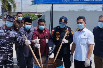 Dipimpin Menko Polkam secara daring, Lanal Dumai musnahkan 48,5 kg sabu jaringan Internasional