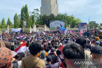 Ribuan warga Pelalawan seruduk Kantor Gubernur Riau, tolak direlokasi dari TNTN