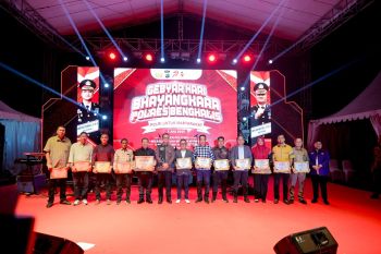 Dihadiri Sekda, Malam puncak HUT Bhayangkara ke-79 di Polres Bengkalis di Duri meriah