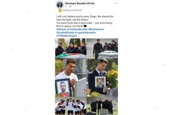 Hoaks! Foto Cristiano Ronaldo hadiri pemakaman Diogo Jota