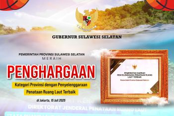 Pemprov Sulsel raih penghargaan tata ruang laut terbaik dari KKP