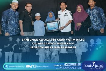 Bank Kalsel santuni 150 anak yatim piatu di Milad Ke-4 Sedekah Beras Banjarmasin